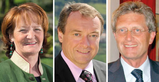 Martha Stocker (Assessora provinciale alla Sanit&#00224;),Walter Baumgartner &#08233;(Presidente della Fondazione Cuore Alto Adige), Walter Pitscheider (Presidente del Comitato scientifico della Fondazione Cuore Alto Adige)