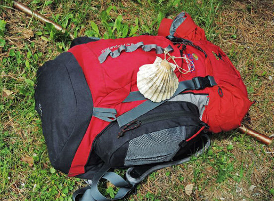 Die Muschel ist das Symbol der Jakobswege. Sie dient auch als Kennzeichnung der Wanderrouten 
