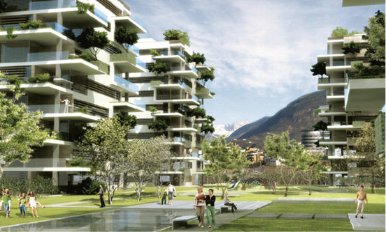 Zwischen den Gebäuden sind großzügige Freiflächen geplant, die zum Spazieren, Spielen und Ausruhen einladen.