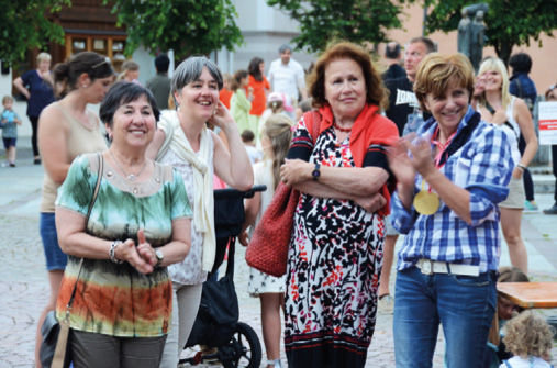 Da sx: Nives Fabbian, Renate Daporta, Marie Luise Ploner e la presidente provinciale e del circondario &#08233;Val Pusteria Ida Schacher